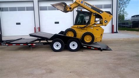 used skid steer trailers|14' skid steer trailer.